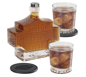 Bar & Shield Decanter Set - Clear