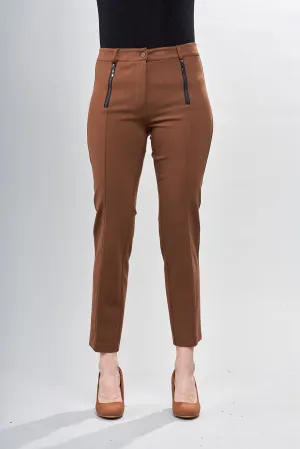 BCP76A03SC Printed Scuba Pants with Zipper Trim
