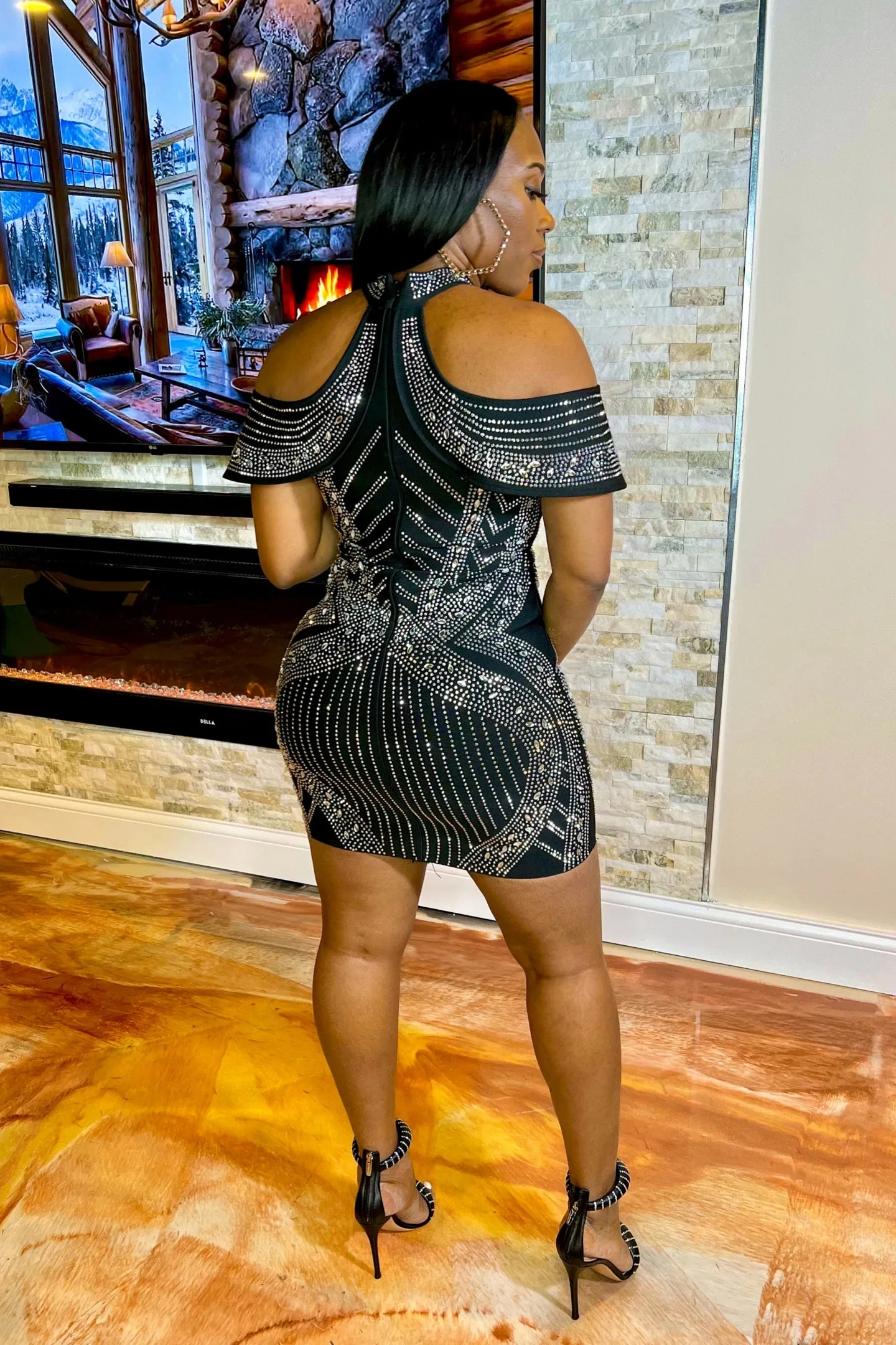 BEADED BANDAGE DRESS