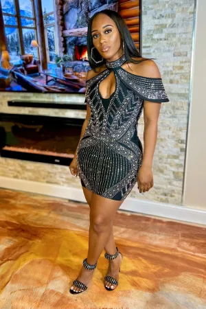 BEADED BANDAGE DRESS