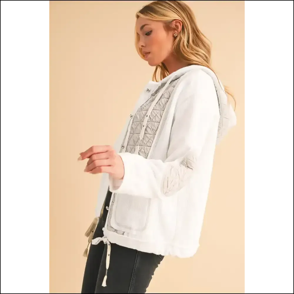 Beige Quilted Patchwork Hooded Jacket: Basically a Wearable Hug! Needful Things 🥰
