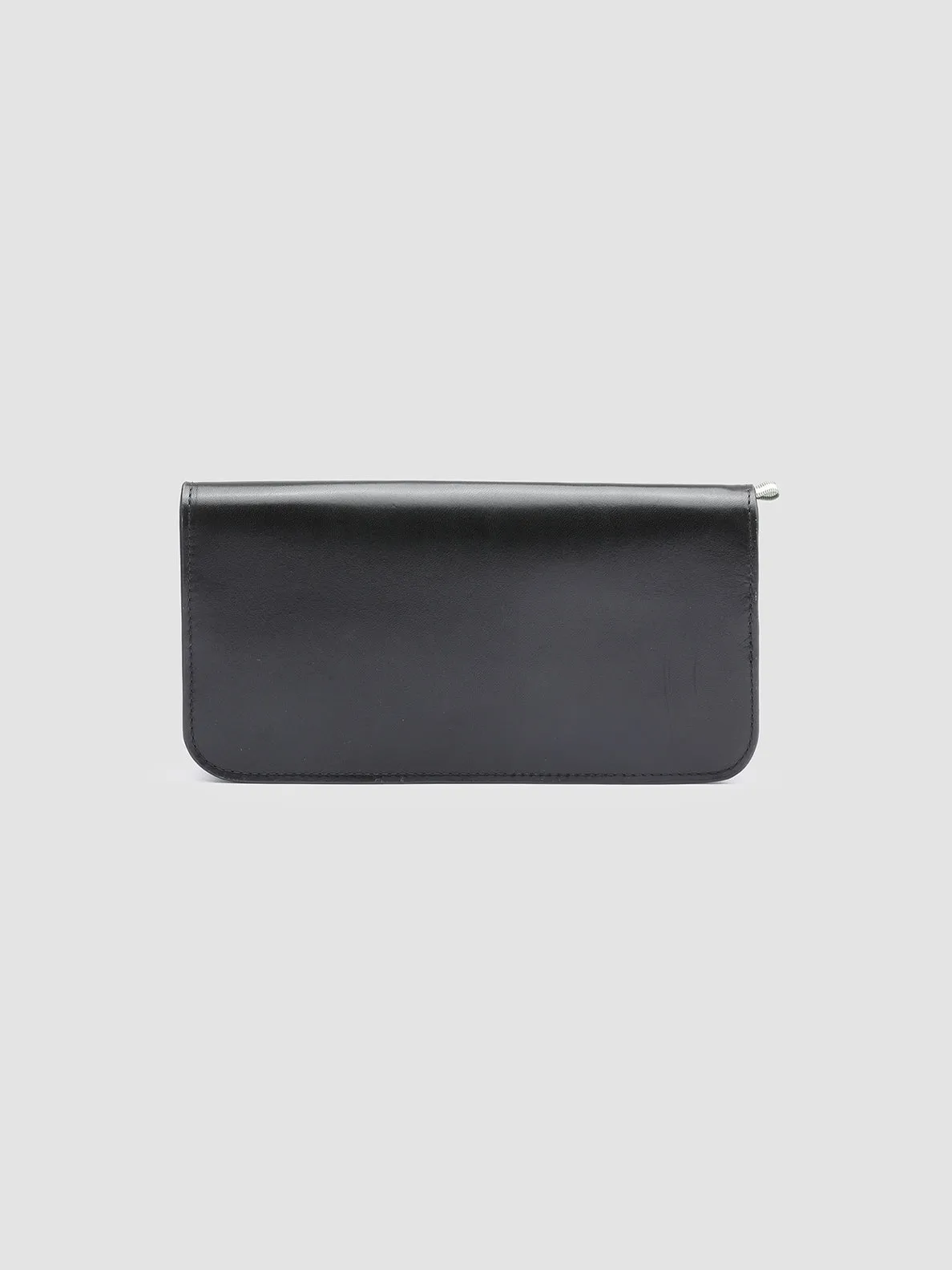 BERGE’ 01 - Black Zip Around Leather Wallet