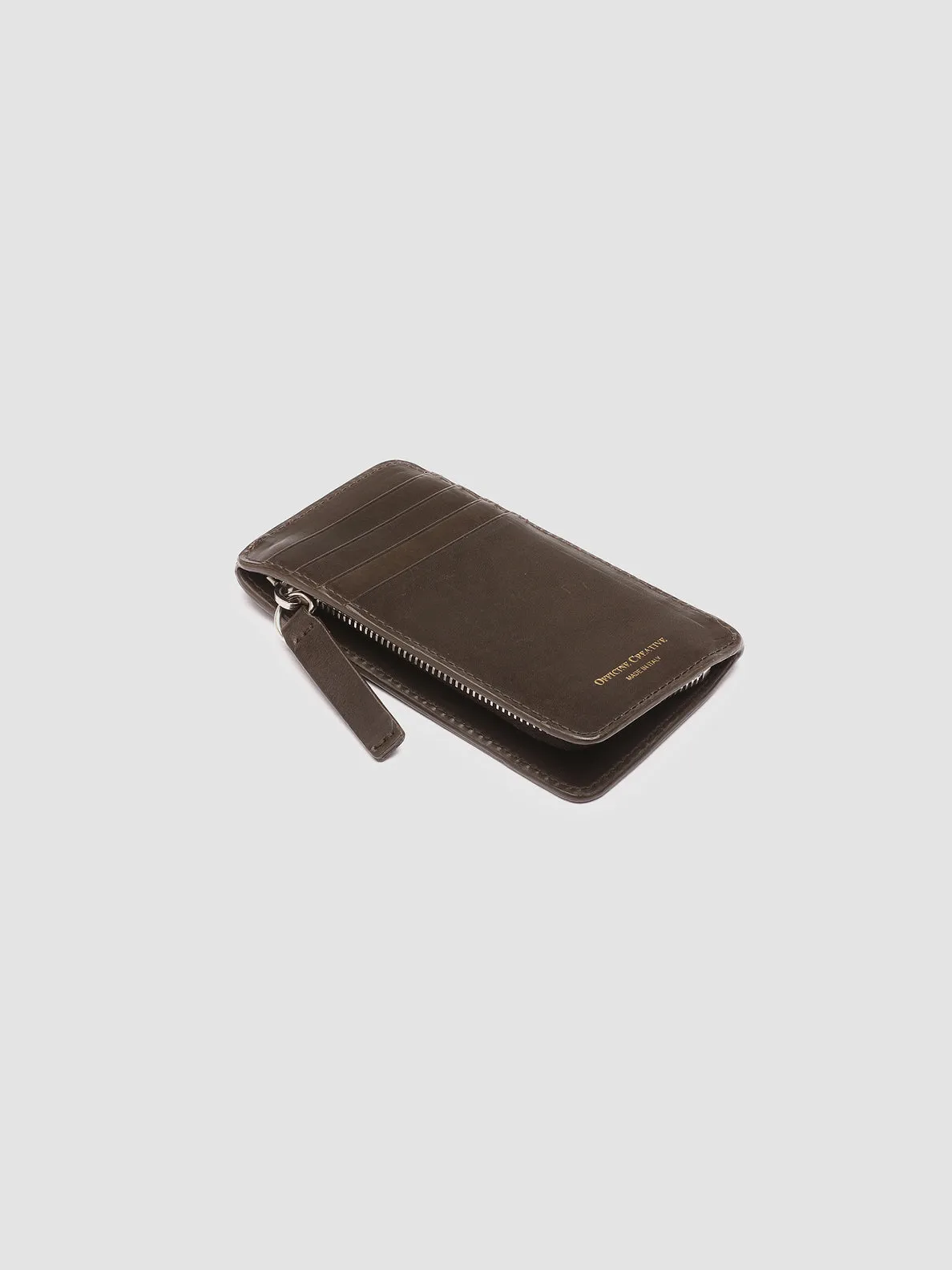 BERGE’ 103 - Brown Woven Leather Card Holder