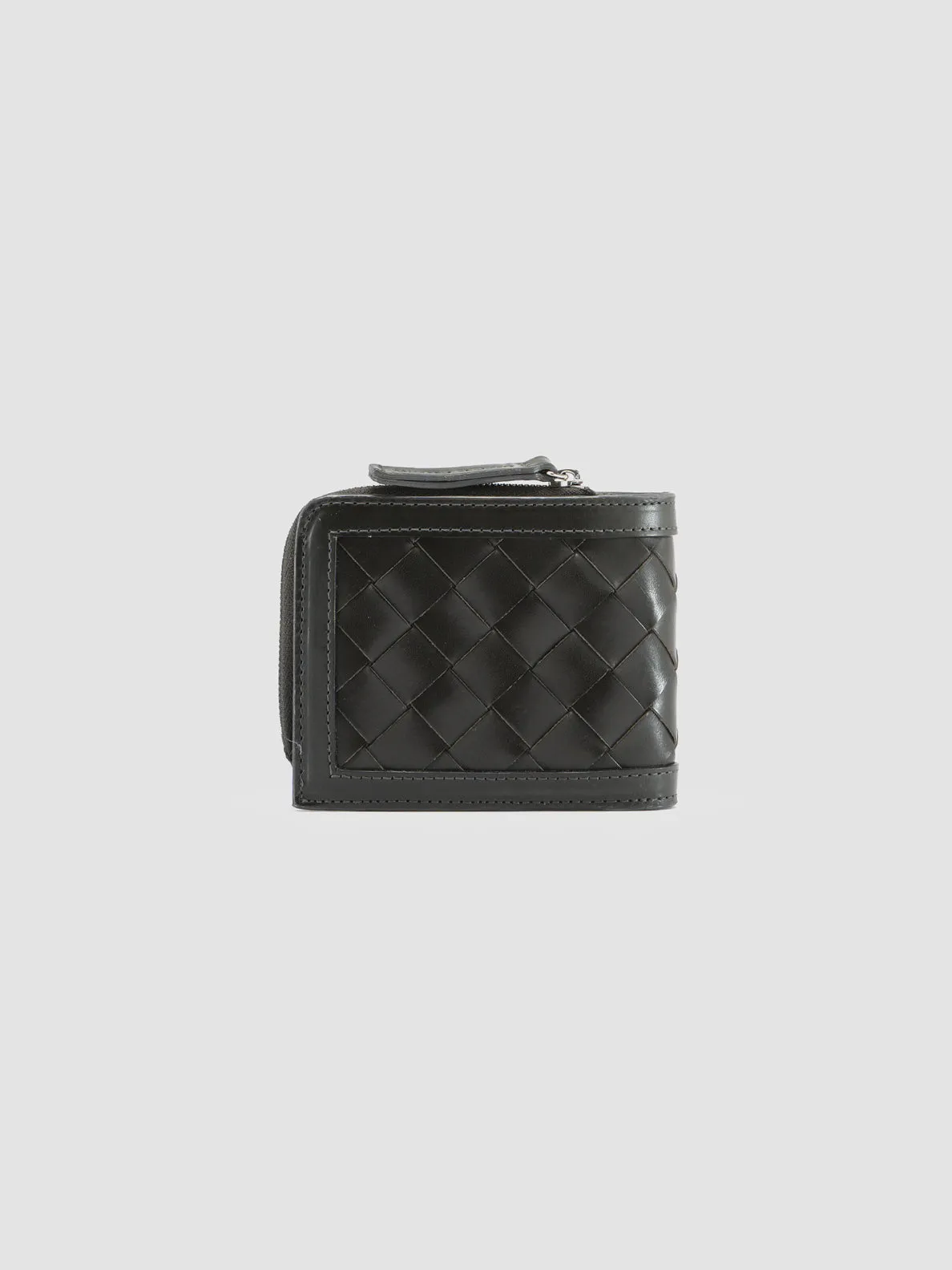 BERGE’ 104 - Grey Woven Leather Bifold Wallet
