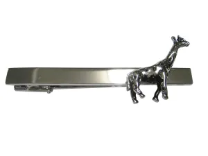 Black and Silver Toned Giraffe Tie Clip