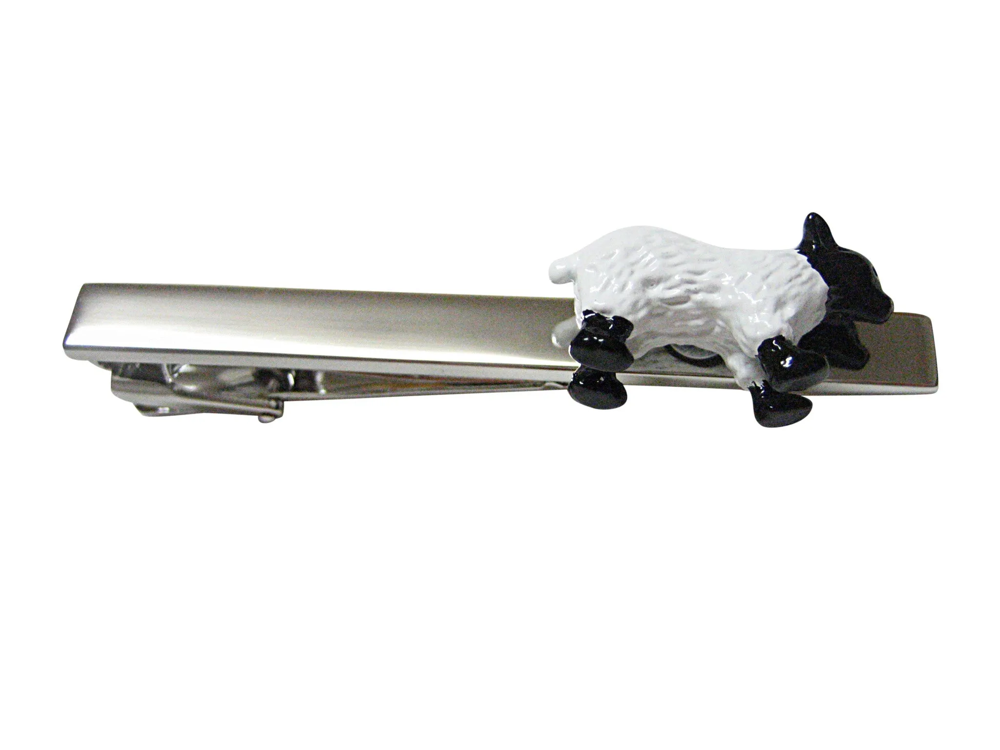 Black and White Sheep Square Tie Clip