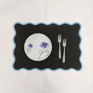Black Classic Scallop Cotton Placemat Set of 4