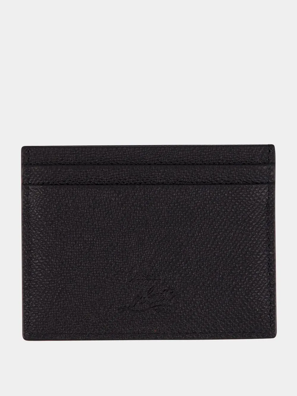 Black Groovy Calf Leather Card Holder
