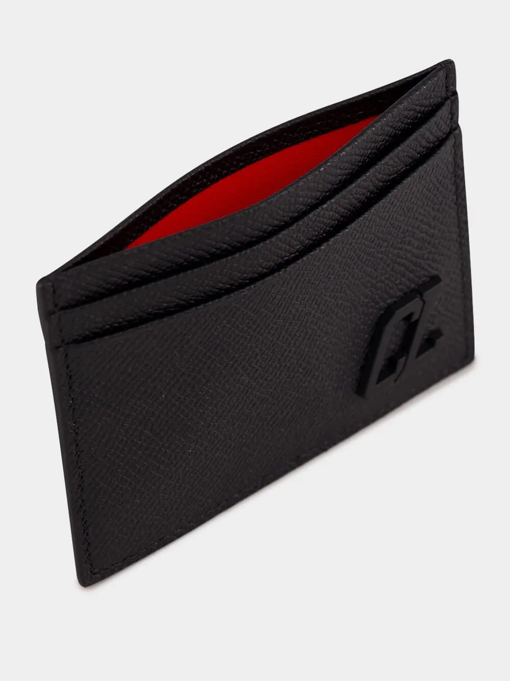 Black Groovy Calf Leather Card Holder
