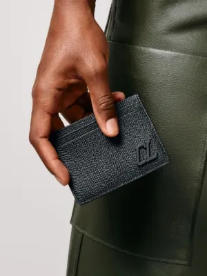 Black Groovy Calf Leather Card Holder