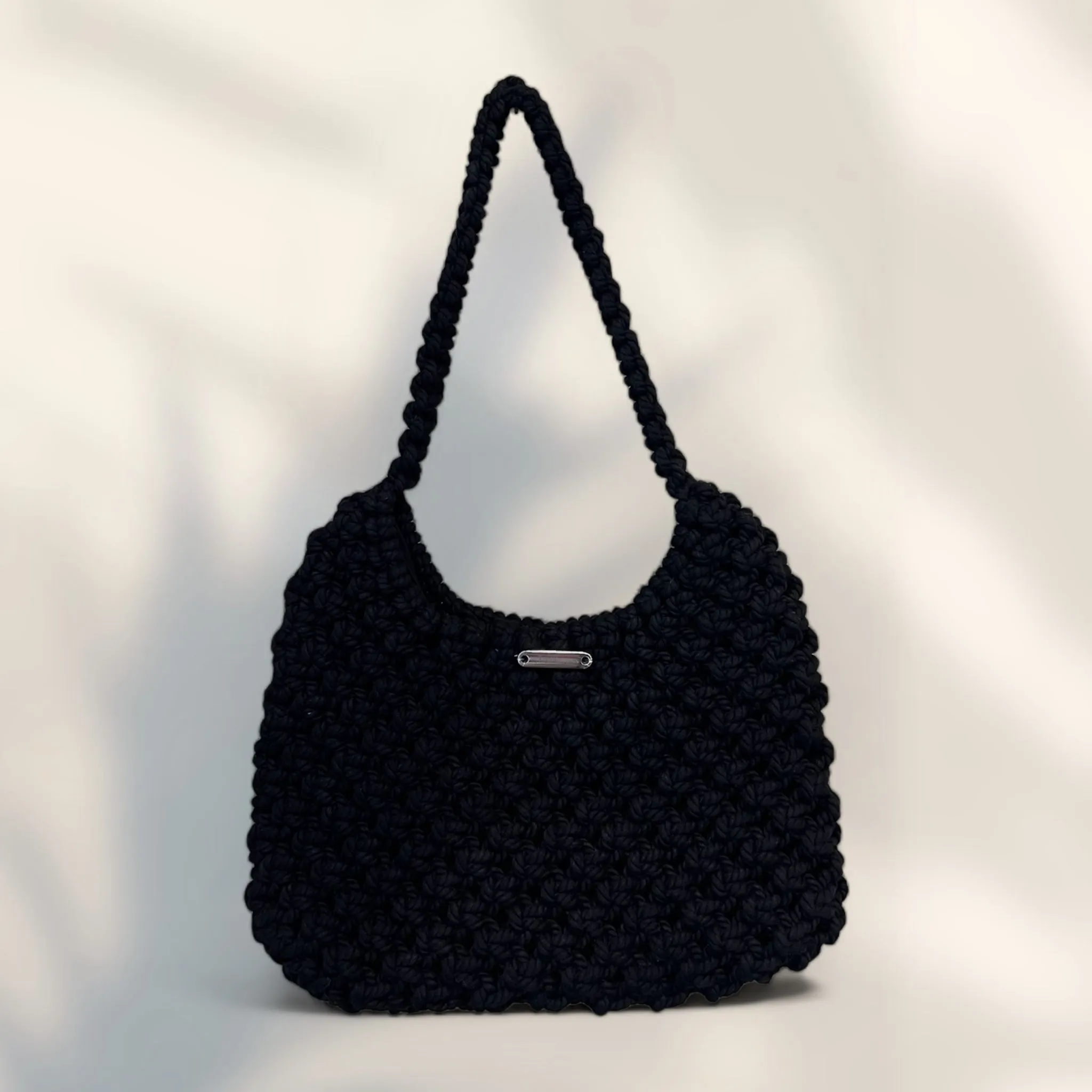 Black Macrame Shoulder Bag