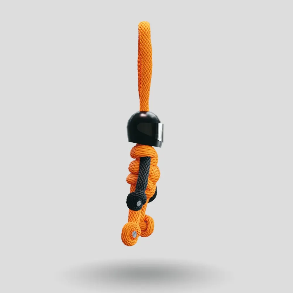 Black Orange Biker Buddy Paracord Keychain
