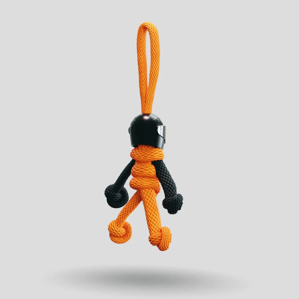 Black Orange Biker Buddy Paracord Keychain