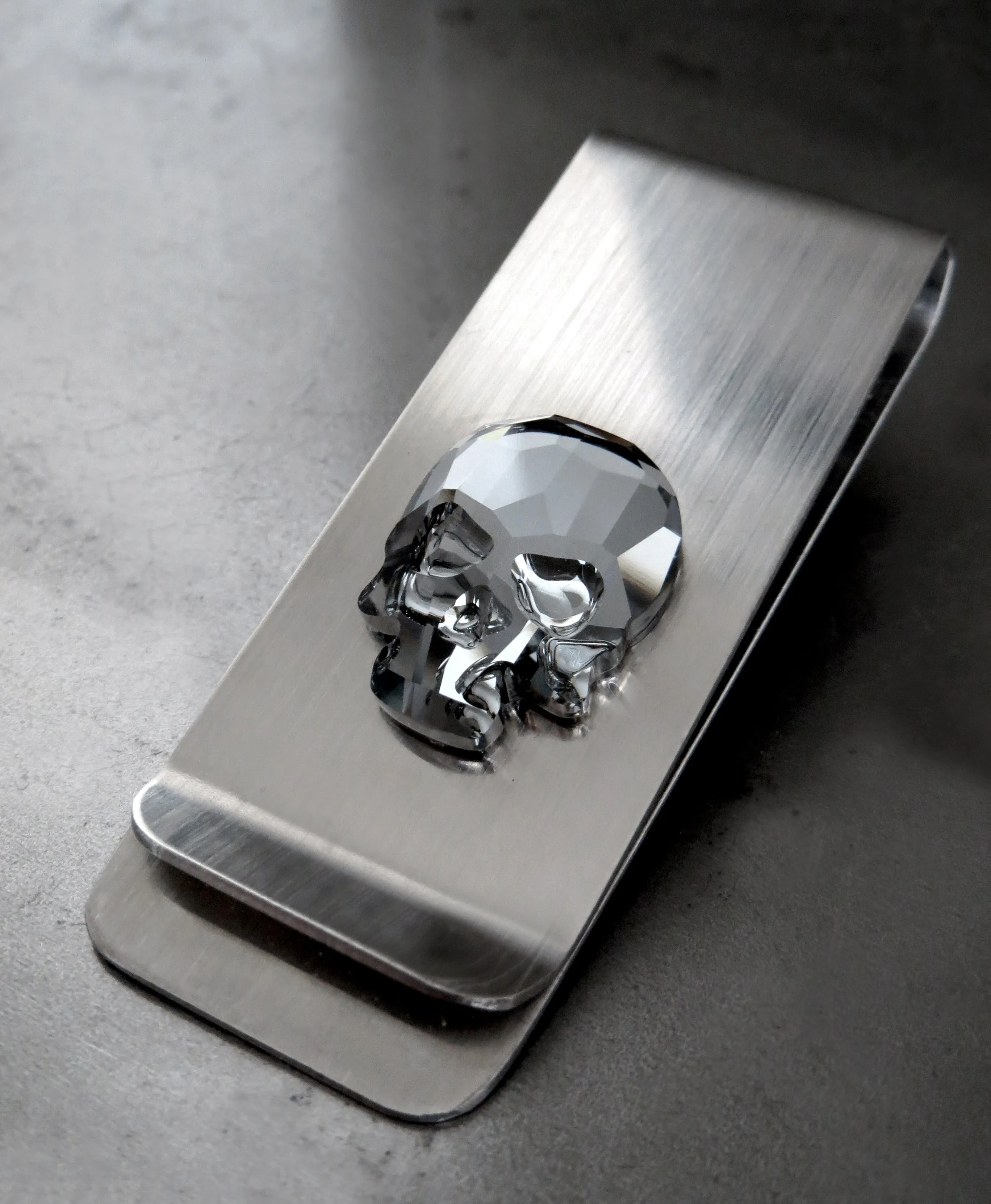Black Skull Money Clip - Black Night Crystal