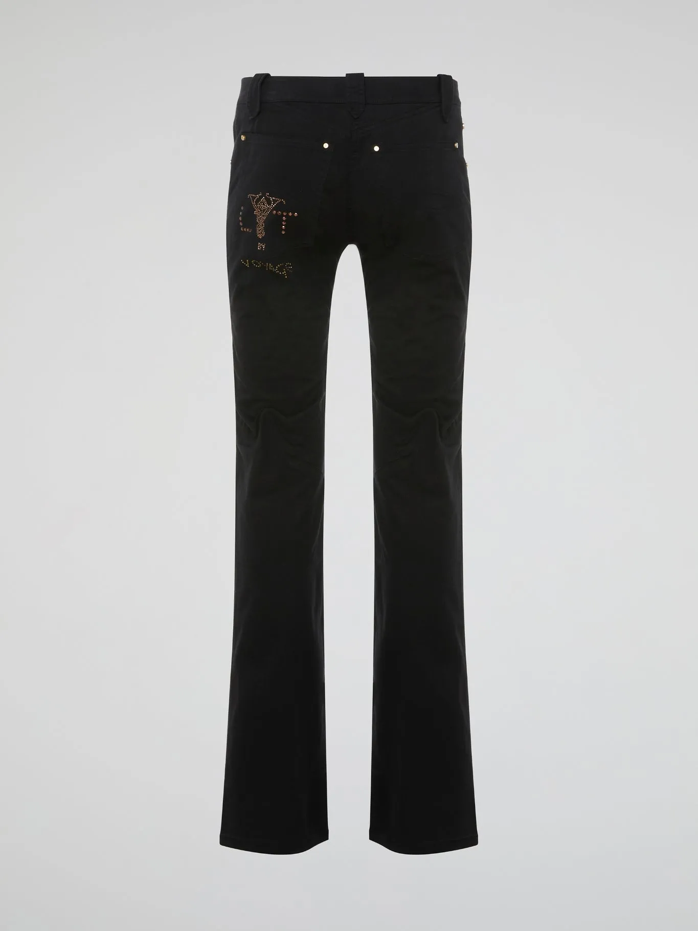 Black Studded Straight Leg Jeans