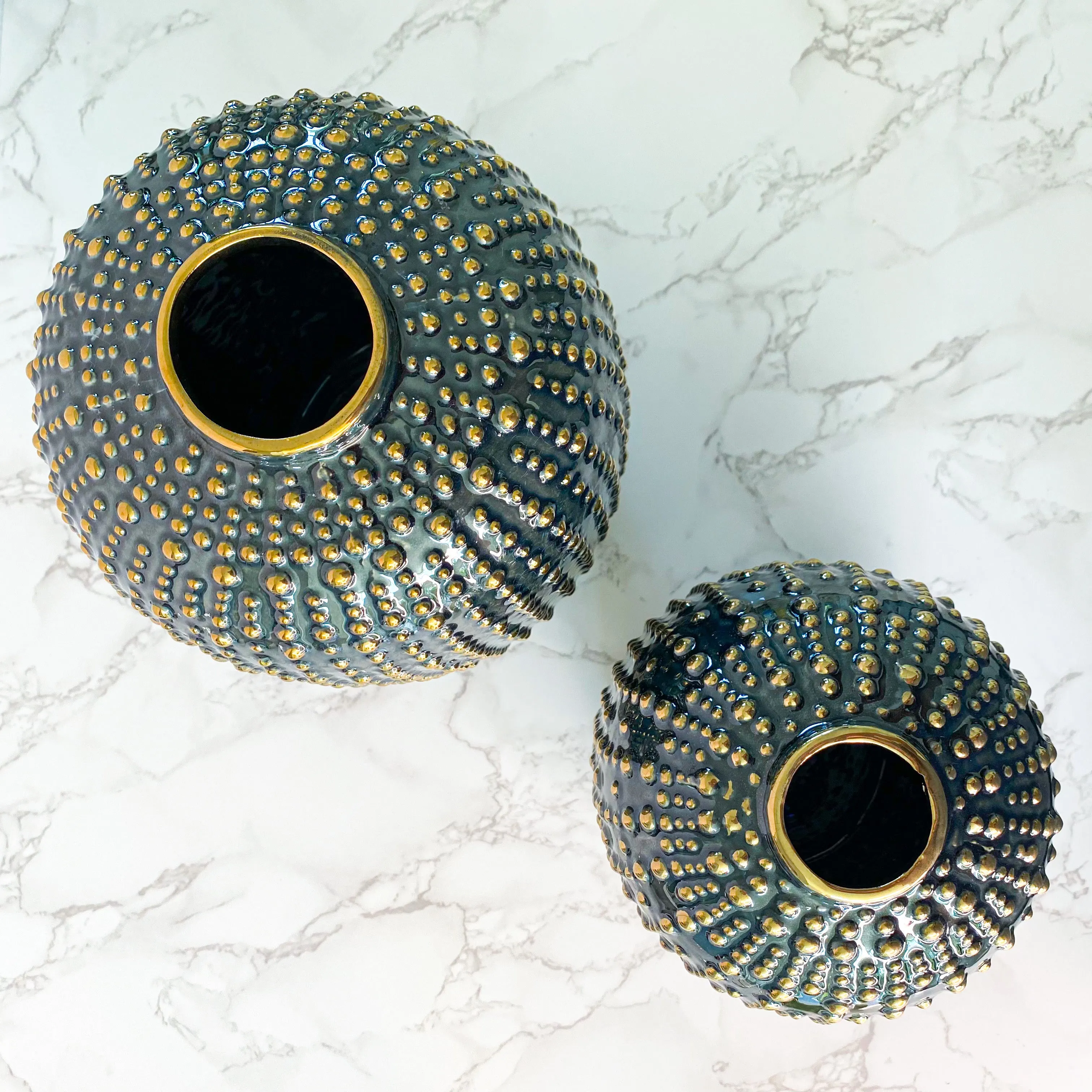 Black Studded Vase