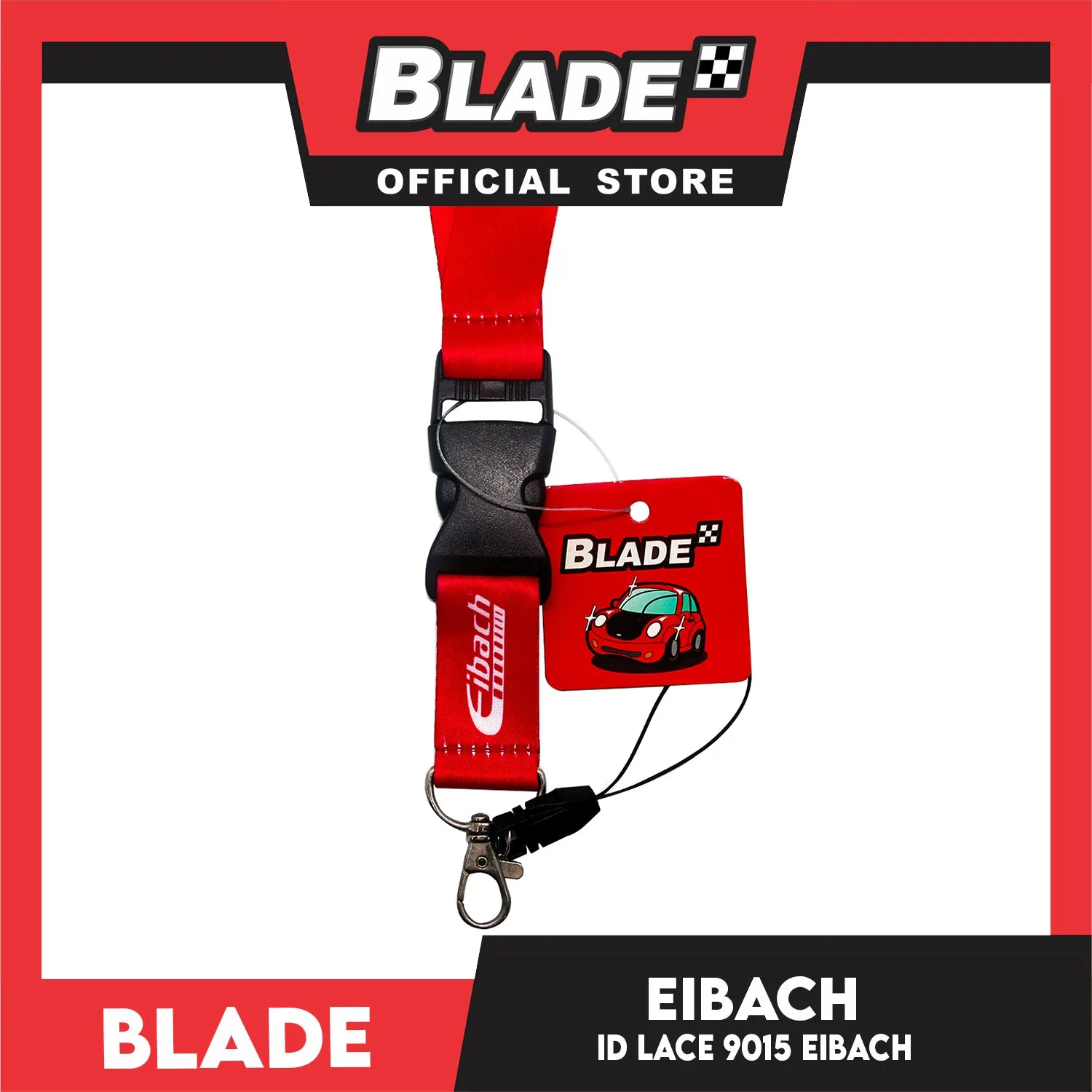 Blade ID Lace Eibach Car Accessory Fabric Lanyard Neck Strap Detachable Clip 9015 (Red)