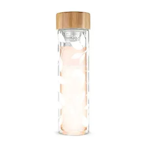 Blair White Leaf Pattern Glass Travel Infuser Mug