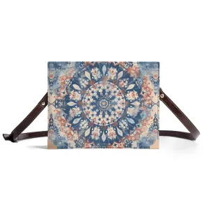 Blue Floral Mandala Bible Cover Purse – Americana-Inspired Boho Style Crossbody in Red White and Blue