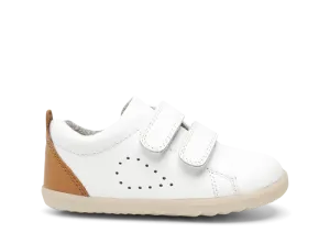 Bobux Step Up Grass Court - White   Caramel