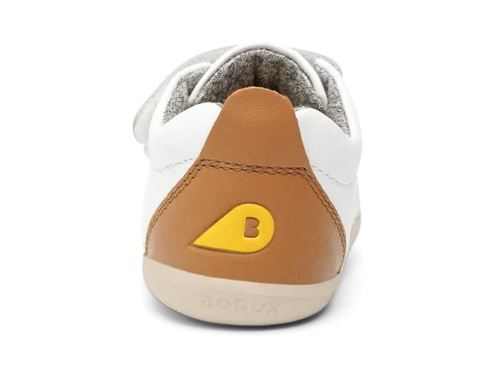 Bobux Step Up Grass Court - White   Caramel