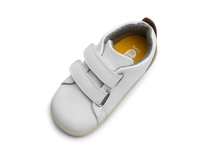Bobux Step Up Grass Court - White   Caramel