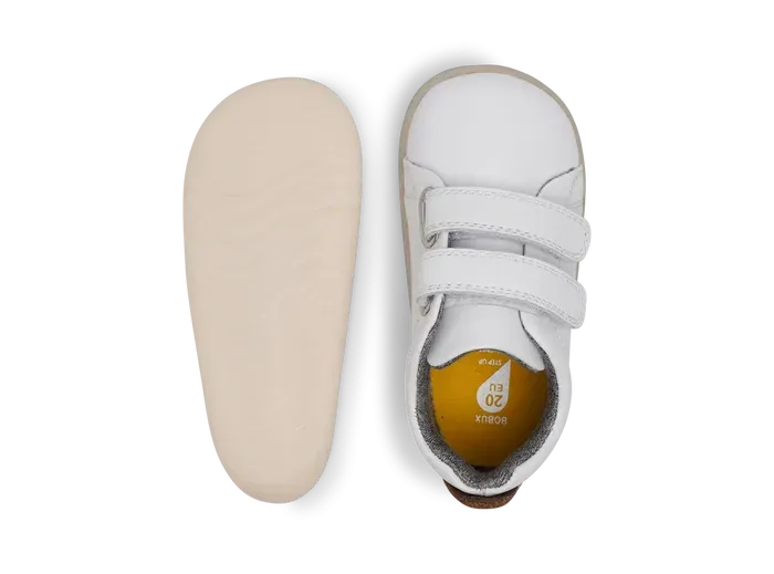 Bobux Step Up Grass Court - White   Caramel