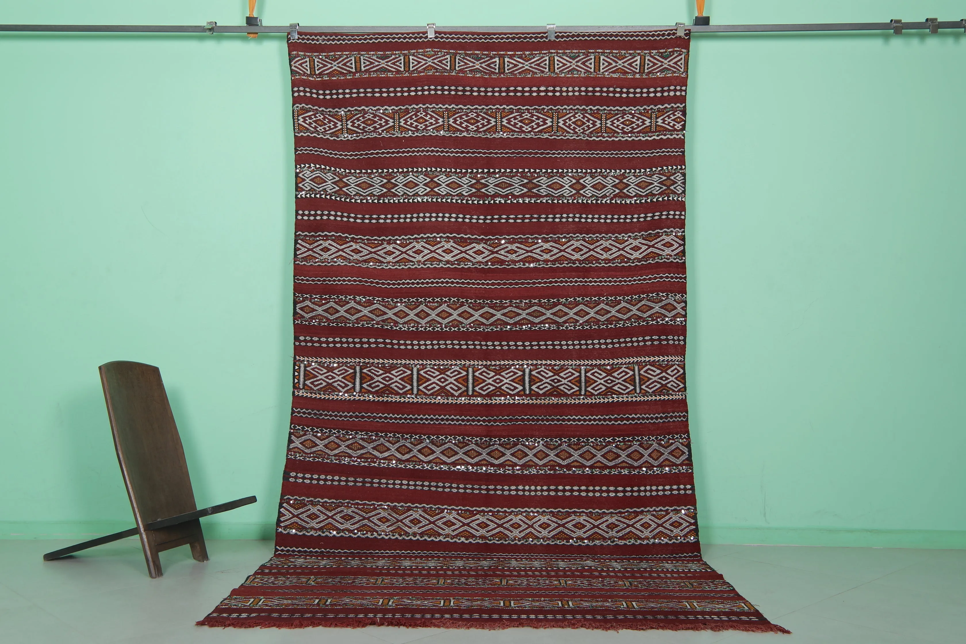 Bohemian Berber Rug - 5.9 FT X 11.2 FT | Handmade Moroccan Carpet