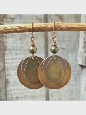 BOHEMIAN VINTAGE CIRCLE PENDANT EARRING