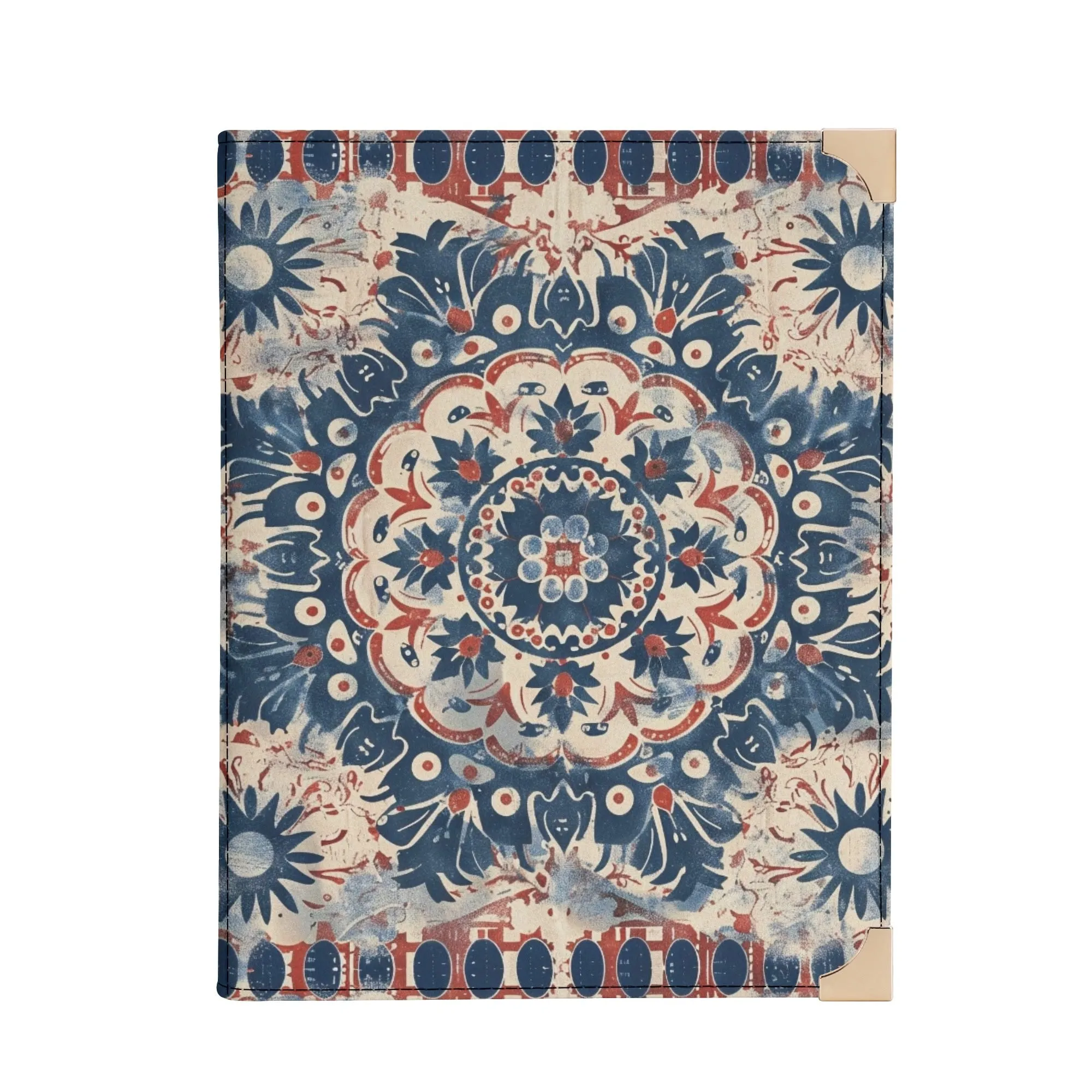 Boho Floral Mandala Bible Cover Purse – Blue & Red Vintage Style Crossbody Shoulder Bag