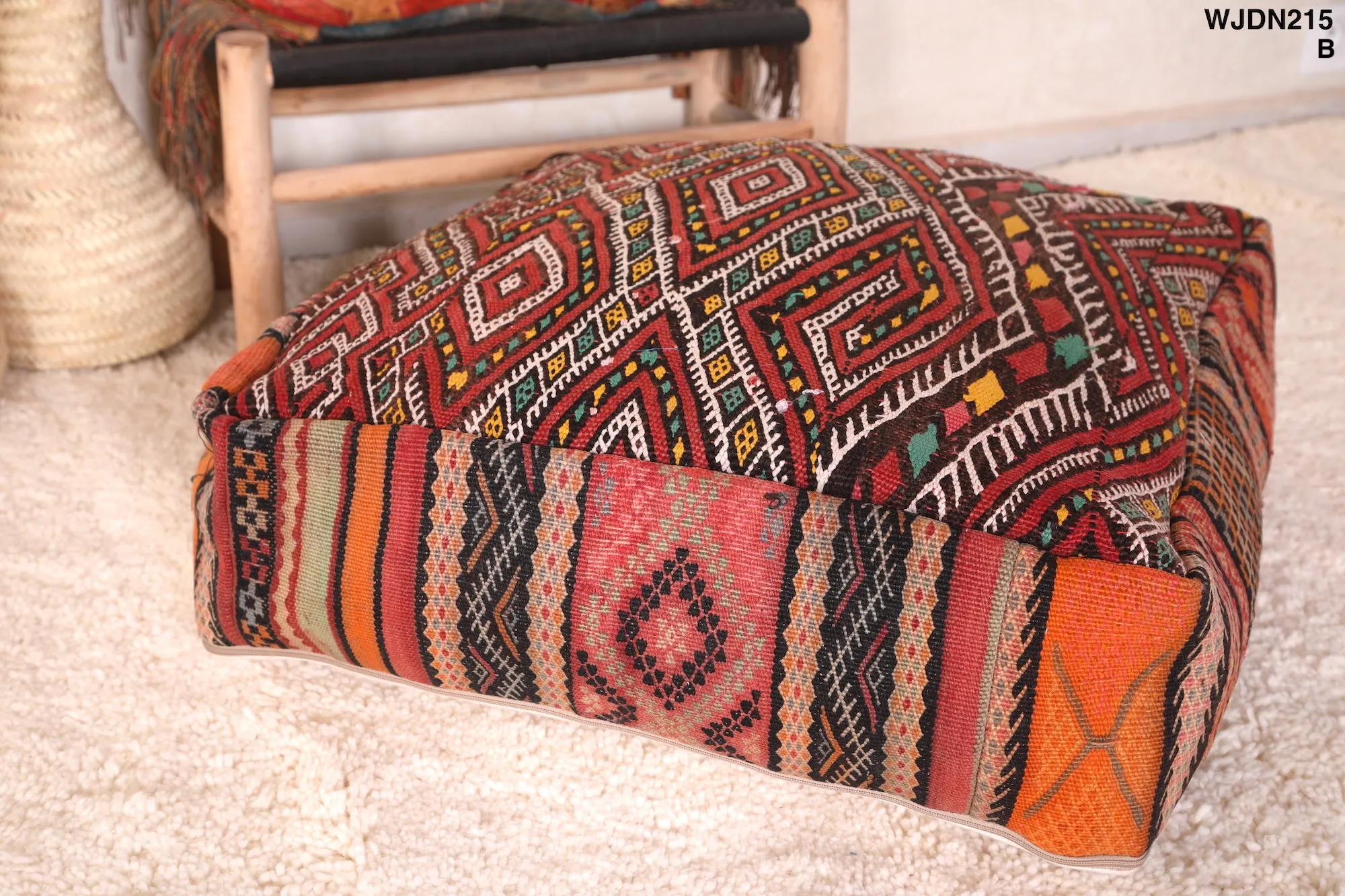 Boho handmade moroccan pouf ottoman