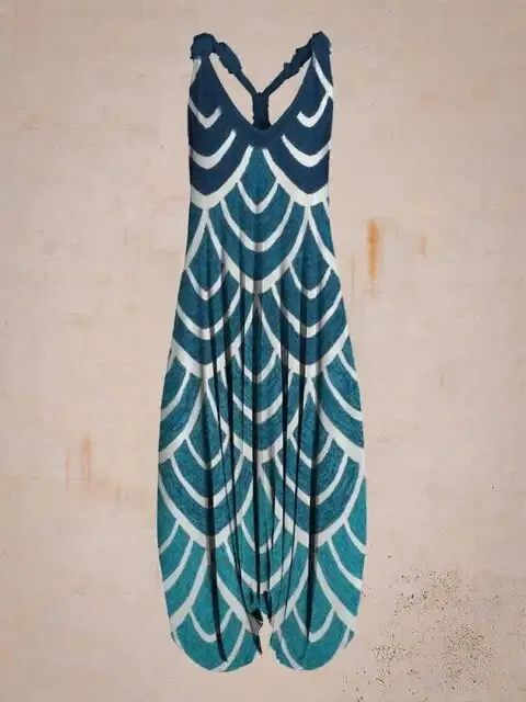 Boho Luxe™ | Women's Bohemian Jumpsuit | Halter Neck, Loose Fit, Full Length Harem Style