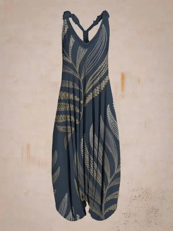 Boho Luxe™ | Women's Bohemian Jumpsuit | Halter Neck, Loose Fit, Full Length Harem Style