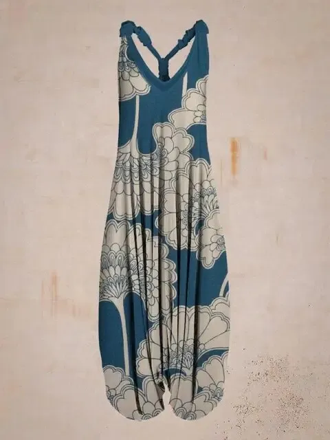 Boho Luxe™ | Women's Bohemian Jumpsuit | Halter Neck, Loose Fit, Full Length Harem Style