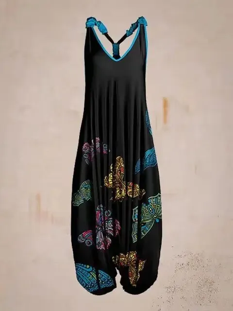 Boho Luxe™ | Women's Bohemian Jumpsuit | Halter Neck, Loose Fit, Full Length Harem Style
