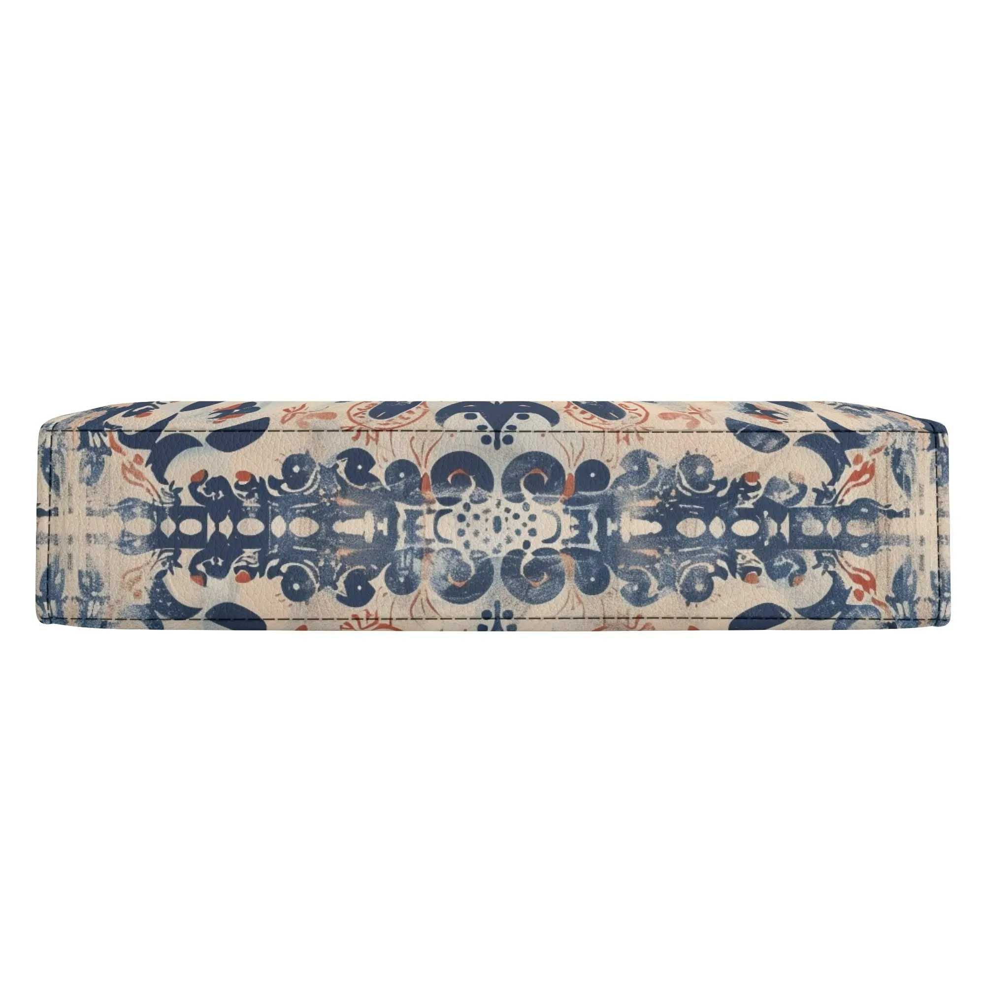 Boho Mandala Bible Cover Purse – Rustic Americana Charm Denim Blue & Rooibos Red Vegan Leather Crossbody