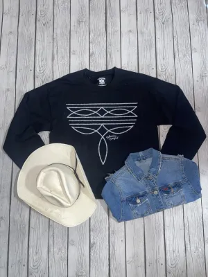 Boot Stitch Cropped Sweatshirt - Wholesale