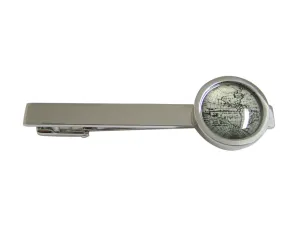 Bordered Old Style World Map Pendant Square Tie Clip