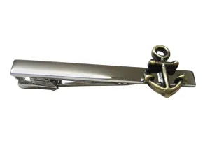 Brass Toned Nautical Anchor Tie Clip