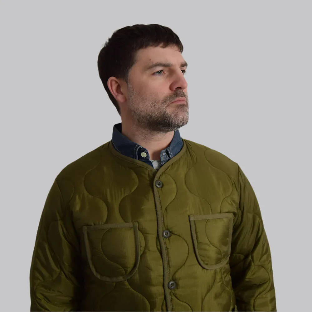 Bronson Olive Military Style Quilted Nylon Ripstop Liner Jacket