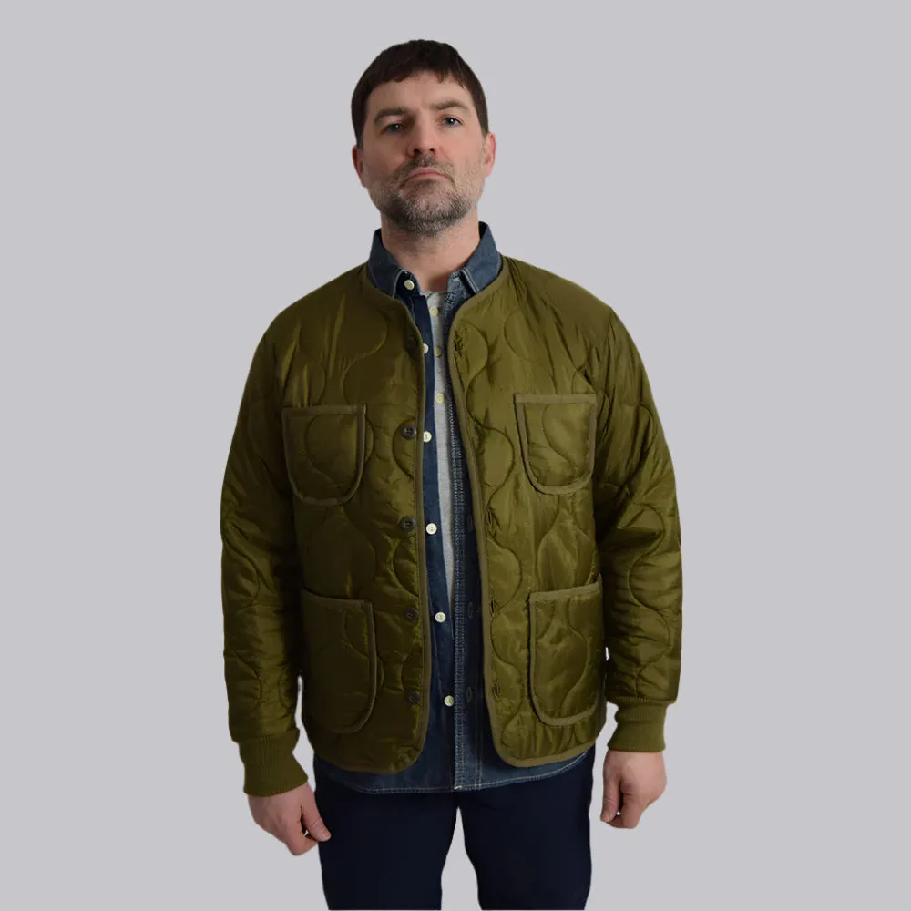 Bronson Olive Military Style Quilted Nylon Ripstop Liner Jacket