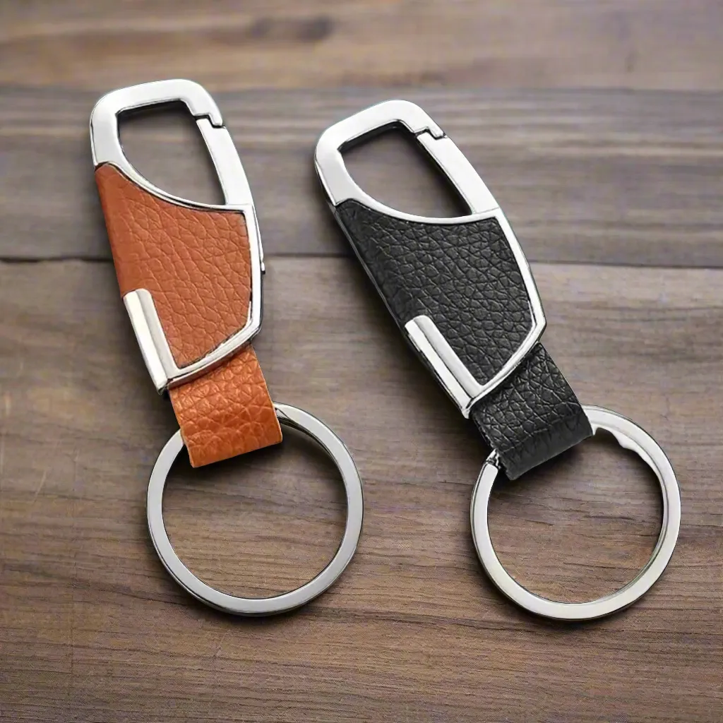 Brown Sleek Keychain With Clip