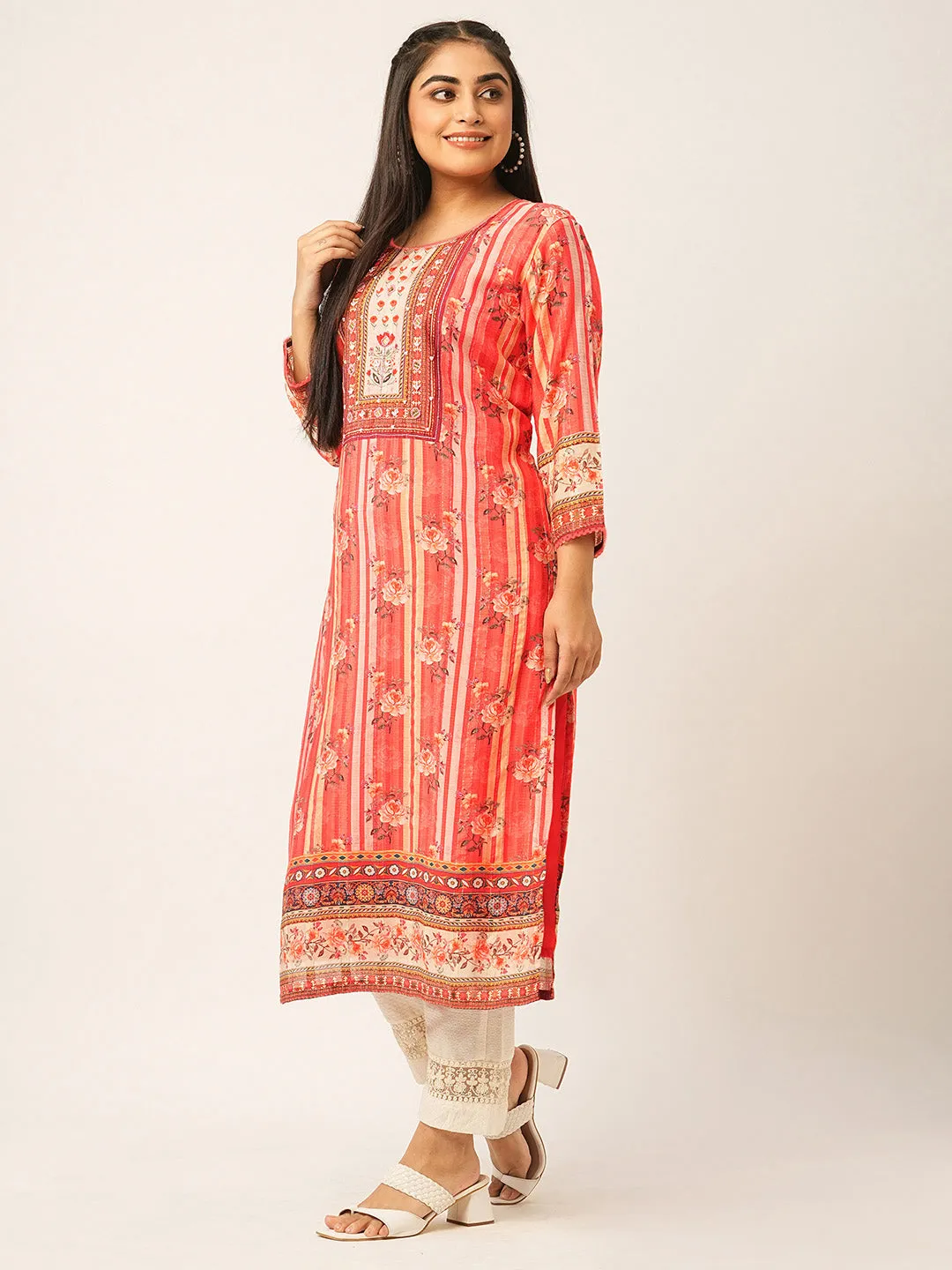 Buy Coral Comfort Fit Muslin Kurta for women online India - Zola