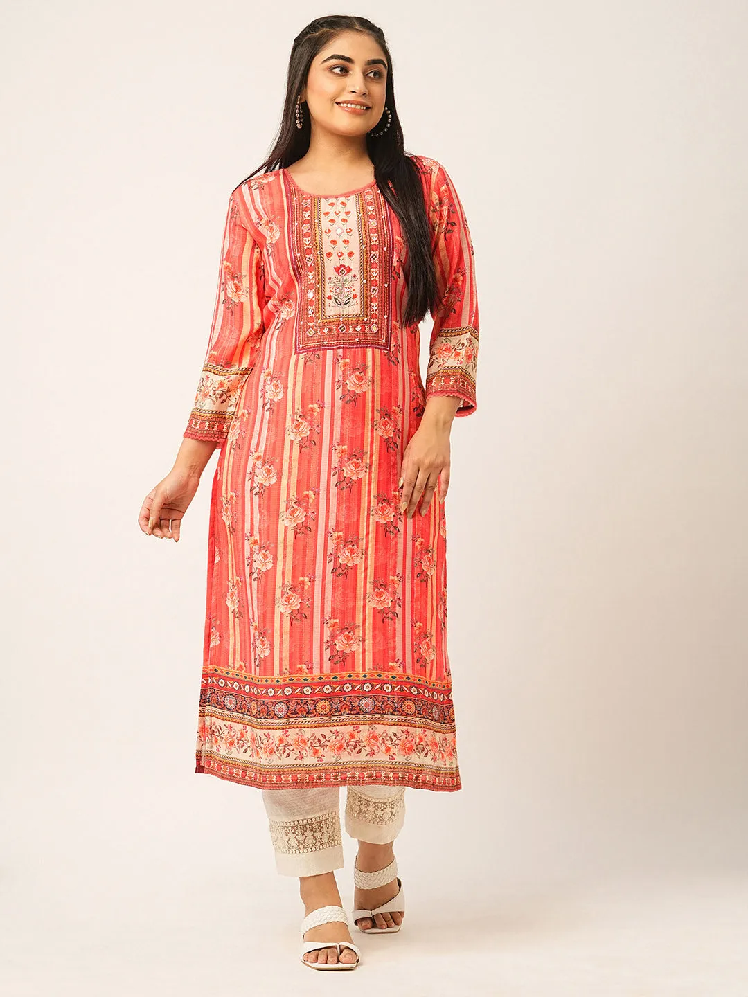 Buy Coral Comfort Fit Muslin Kurta for women online India - Zola