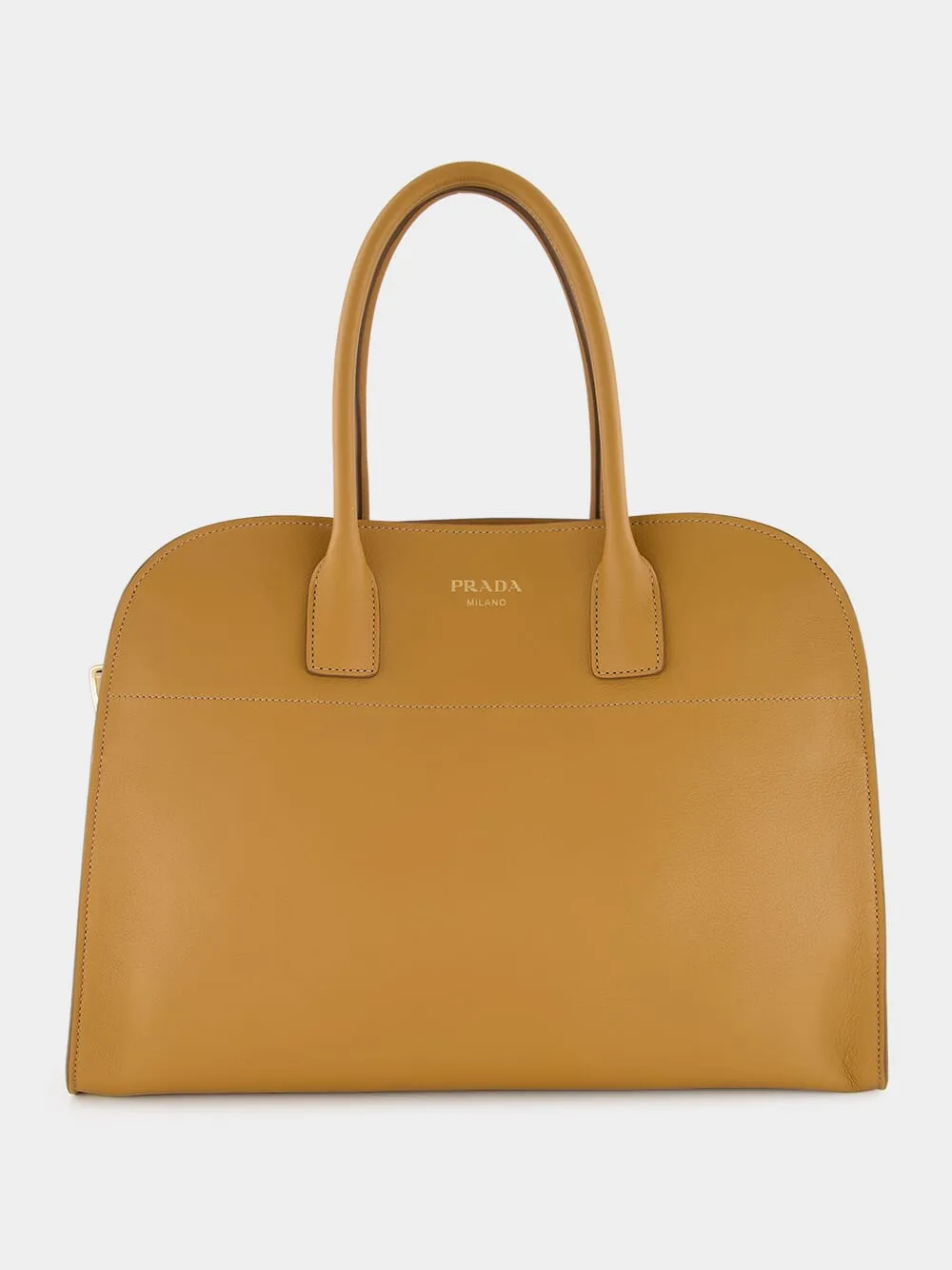 Caramel Large Leather Tote Bag with Buckles
