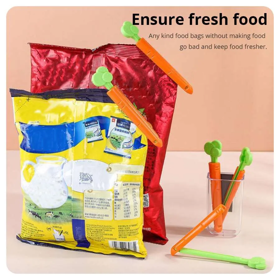 Carrot Top Magnetic Food Clips for Freshness, 5-Piece Set