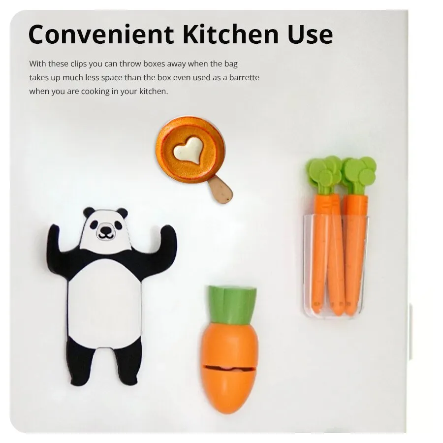 Carrot Top Magnetic Food Clips for Freshness, 5-Piece Set