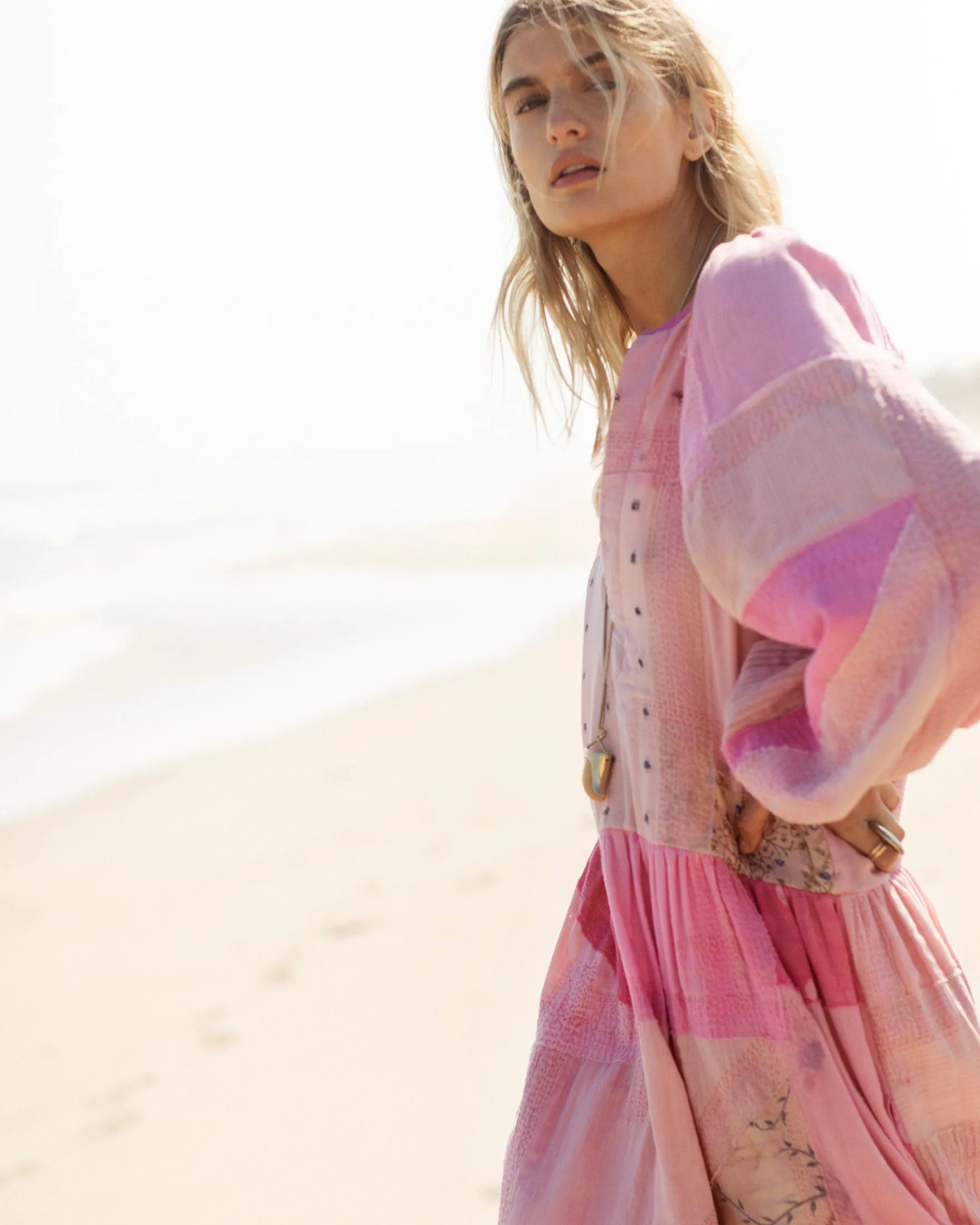 Celeste Pink Sky Sari Dress