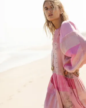 Celeste Pink Sky Sari Dress