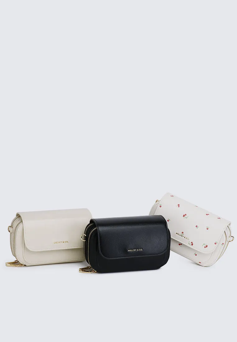 Cher Cher Double Zipper Sling Pouch (Black)